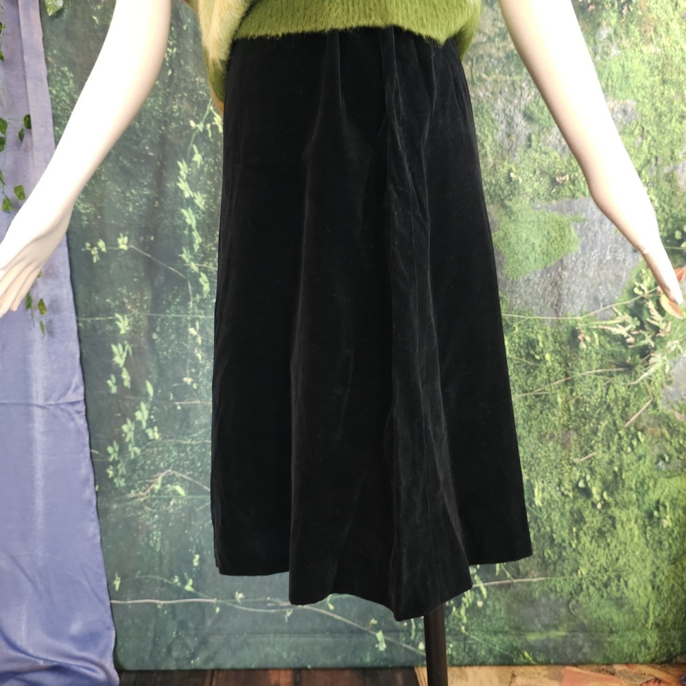 Vintage‎ 1960's Black Velvet Skirt Pinup Rockabilly Secretary Retro